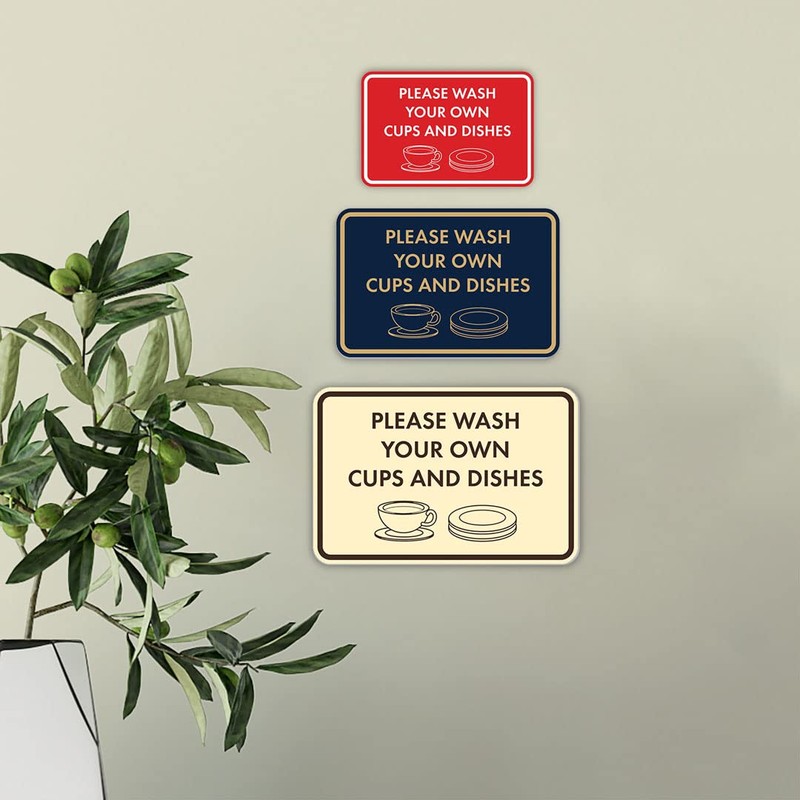 Classic Framed Please Wash Your Own Cups and Dishes Sign