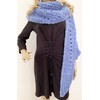 Wool Blend Hand Knitted Triangle Scarf Shawl Wrap - SKU