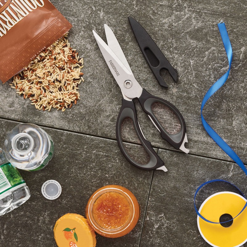 Farberware 4-in-1 Kitchen Shears, 2-Piece, Black and Gray