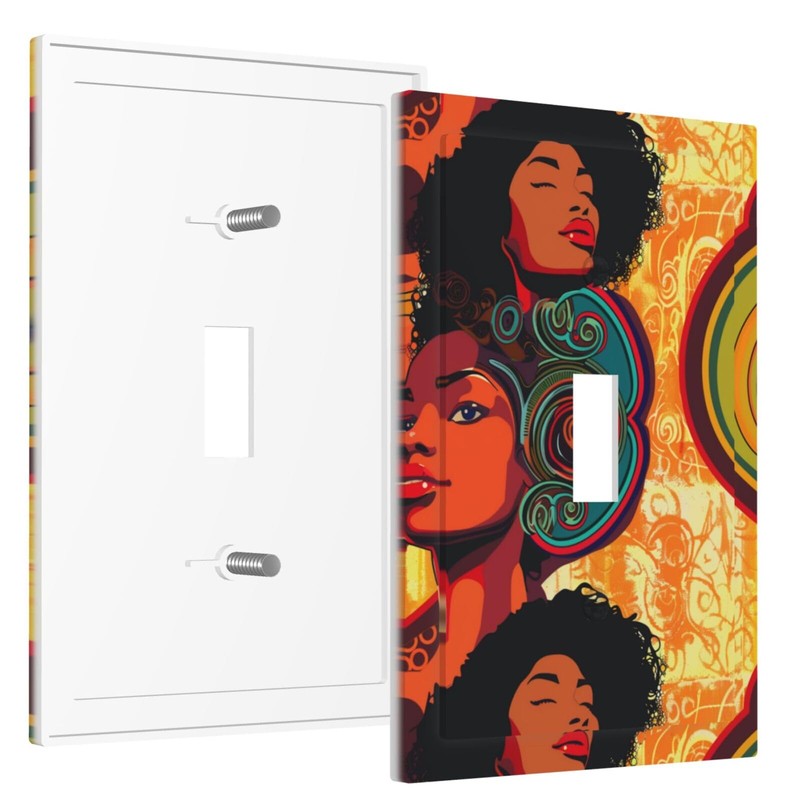 Buyidec African American Woman Art 1 Gang Single Toggle Outlet