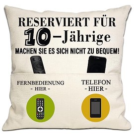 Bommex 10th Birthday Gift Bag Pillowcase for 10 Year Old Girls Boys 10th Birthday Pillow Case for Daughter Son Sister Granddaughter Friends 10 Years Gift(10th Birthday)