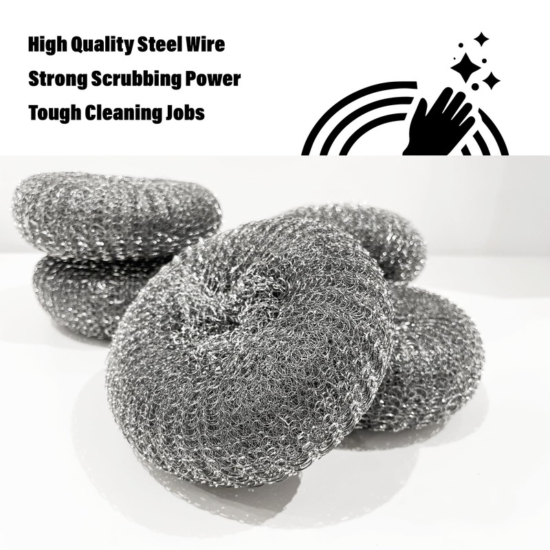 10Pcs W90 Professional-Grade Large Heavy Duty Galvanised Steel Scourers 80g,