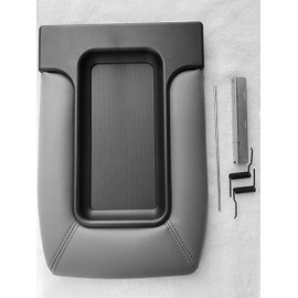 ITEK AUTO Made in U.S.A Center Console Storage TOP LID Complete Replacement Middle ARM Rest REDESIGNED Light Grey Pewter FITS 1999-2007 Silverado Sierra Tahoe Avalanche Suburban