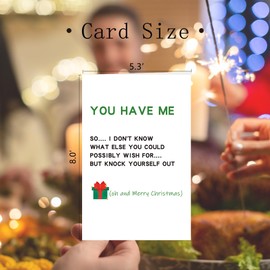 FSSDAS Funny Christmas Card for Men Women with Envelope, Humor Xmas Card Gifts for Boyfriend Grilfriend,Cheeky Christmas Gifts for Husband Wife