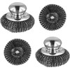 2 Pack Steel Wool Scrubber with 2 Replacement Wool Pads,