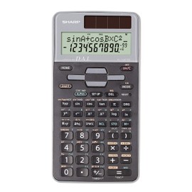Sharp EL-531 TG-GY Wissenschaftlicher Schulrechner (2-zeilige Anzeige, D.A.L.-Eingabe, Solar- und Batteriebetrieb) Grau