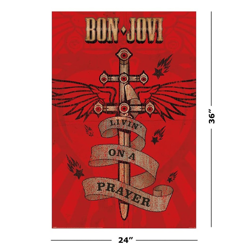 Bon Jovi - Music Poster (Livin' On A Prayer) (Size: