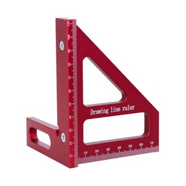 Woodworking Square Protractor, 3D Multi Angle Triangle Ruler Scriber 45/90 Degree Square Measuring Tool for Engineer Carpenter (Red)