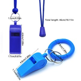 AFUNTA Whistle for Coaches, 6 Pack Loud Whistle with Lanyard 6 Pack Stretchable Wrist Plastic Sport Whistle, Safety Whistles for Emergency, Women, Refereeing, Footballing