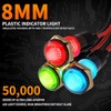 10PCS Small 12V LED Indicator Light, 8mm (5/16") IP67 Waterproof