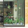 decalmile Hanging Potted Plant Window Clings Tropical Botanical Cactus Window