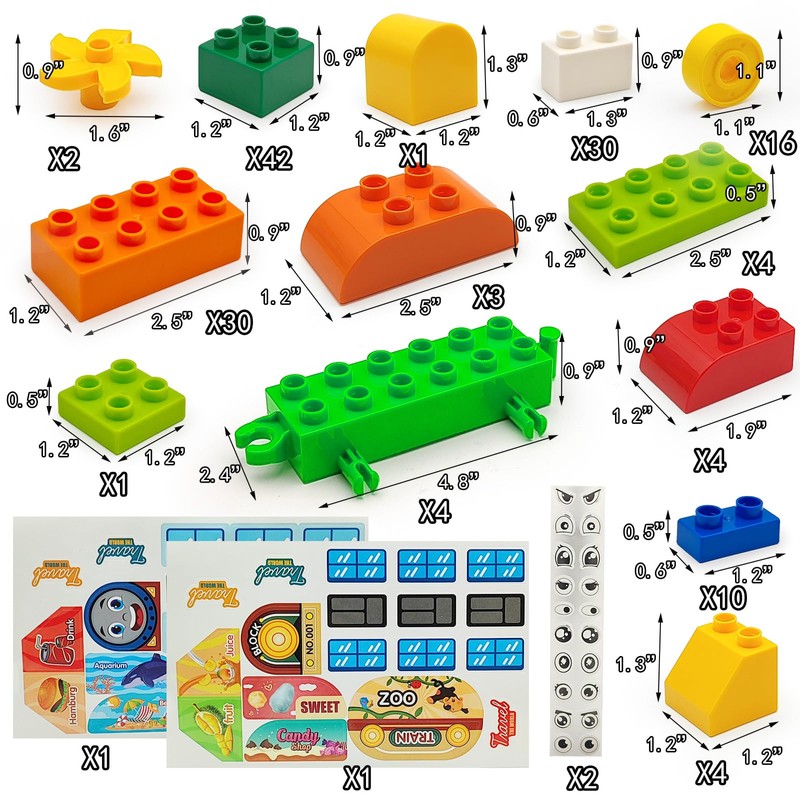ZHX 155 PCS Classic Creative Building Blocks for Toddlers 3-5,