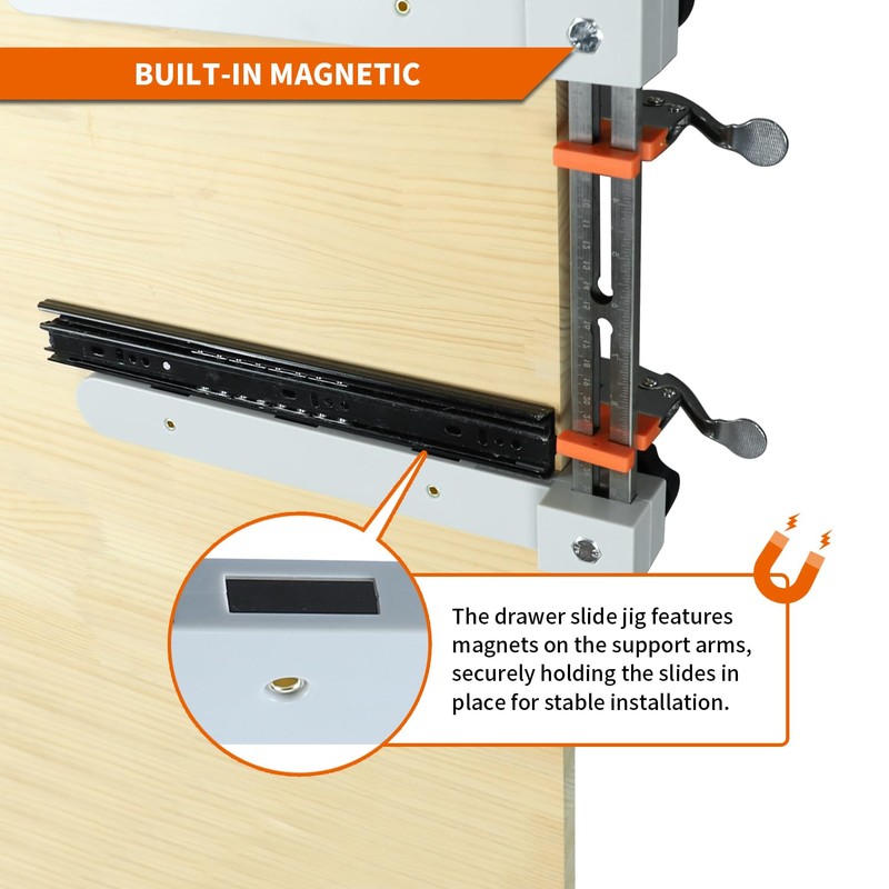 RUITOOL Drawer Slide Jig with Toggle Clamp & Magnetic Arm