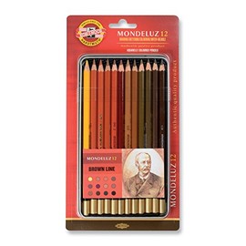 KOH-I-NOOR Mondeluz Brown Line Aquarell Coloured Pencils (Set of 12)