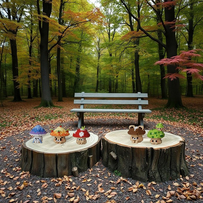 shenhailan Mini Mushroom Building Blocks for Adult Home Decor Birthday
