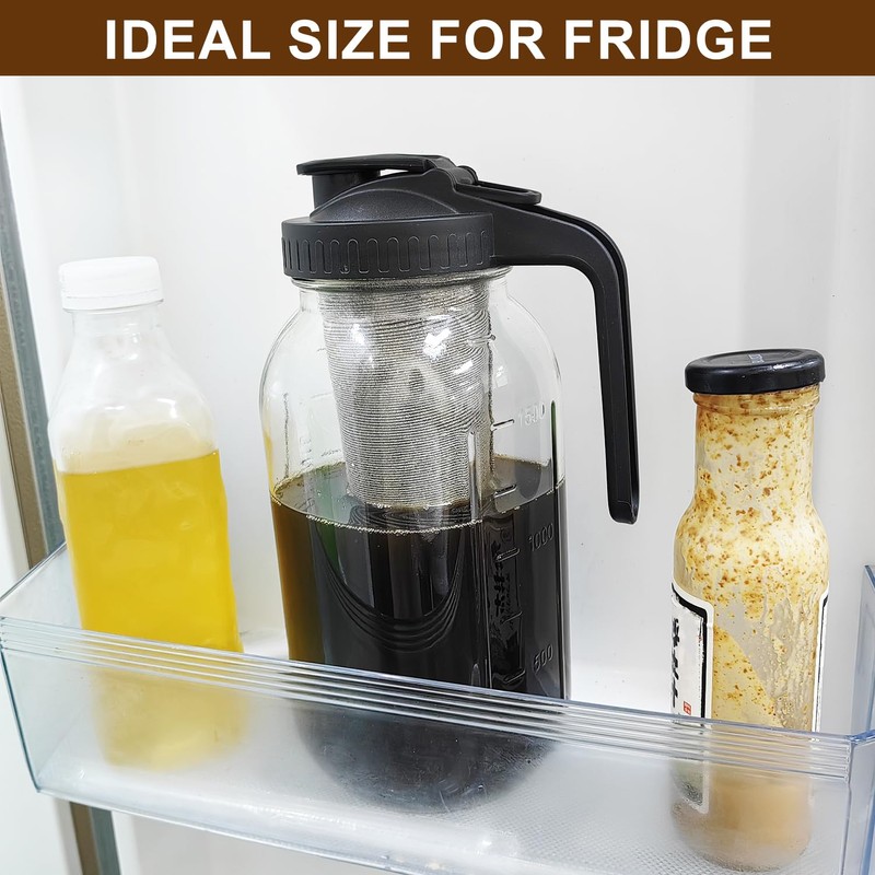 Cold Brew Coffee Maker Pitcher, 64oz Iced Coffee Tea Pitcher