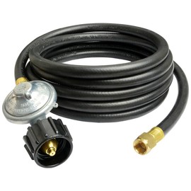 Onlyfire Universal QCC1 Low Pressure Propane Regulator with 12 ft hose for Most LP Gas Grill, Patio Heater and Fire Pit Table, 3/8" Female Flare Nut