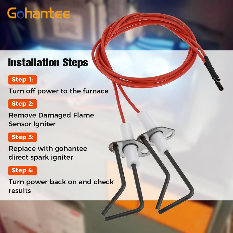 gohantee 62-24164-01 Direct Spark Ignitors, Furnace Burner Ignitors, Flame Sensor