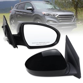 Lqito Right Passenger Side Mirror Compatible With 2016 2017 2018 Hyundai Tucson With Manual folding Power glass Heated Black Replace #87620D3410(5Pins)
