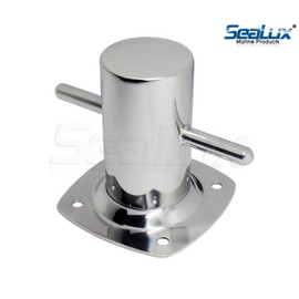 SeaLux Marine 316 SS 4" Samson Post Cross Bollard Cleat/Mooring Bit with 3-5/8" Base Plate