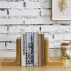 MyGift Modern Gold Concrete Office Bookshelf Decor Bookends for Heavy