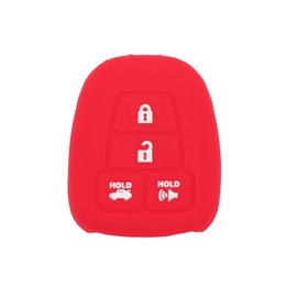 SEGADEN Silicone Cover Protector Case Holder Skin Jacket Compatible with Toyota Scion 4 Button Remote Key Fob CV2407 Red