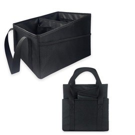 THJOPOKEEL Car Seat Organizer, Automotive Organizer for Front And Back Seat or Floor, Collapsible Small Car Seat Storage Organizer With Handles and 4 Multiple Mesh Pockets