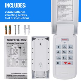 Universal Garage Door Opener Keypad Remote Wireless Keyless Keypad Compatible with Genie LiftMaster Chamberlain Craftsman Linear Overhead Door Wayne Dalton Opener has Learn Button or Dip Switch…