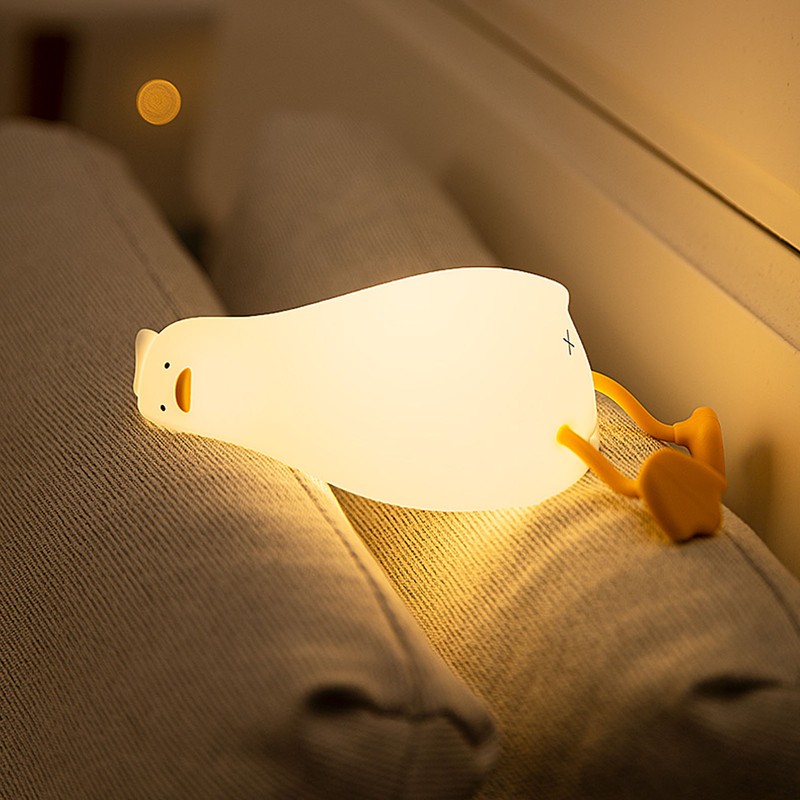 Lying Flat Duck Night Light 3 Levels Brightness Cute Warm