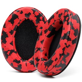 WC PadZ - The Ultimate Upgraded Earpads by Wicked Cushions - Compatible With Audio Technica, HyperX, SteelSeries Arctis & More - Extra Thick - Bigger Opening - Softer Memory Foam | Red Camo
