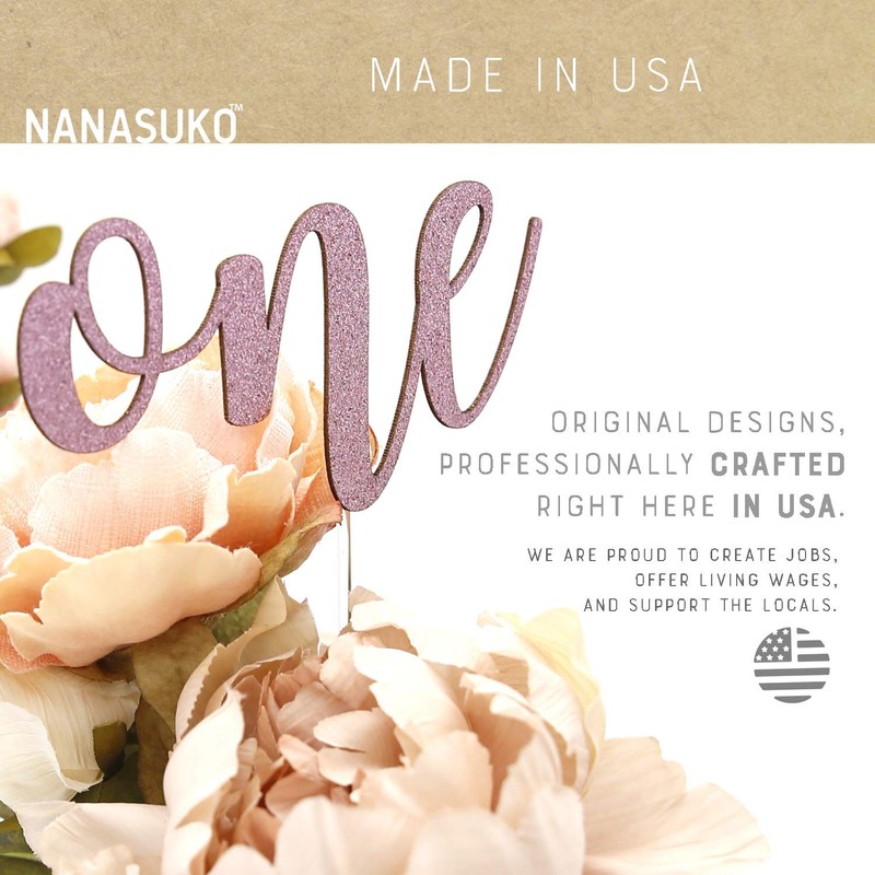 NANASUKO 1st Birthday Cake Topper - one - Double Sided