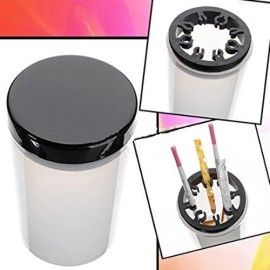 Beauticom Nail Brush Acetone Cup Holder and Cleanser Bottle with Black Lid