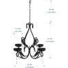 Unbranded 3-in-1 Chandelier with 4 Battery Operated LED Candles Remote,Gazebo/