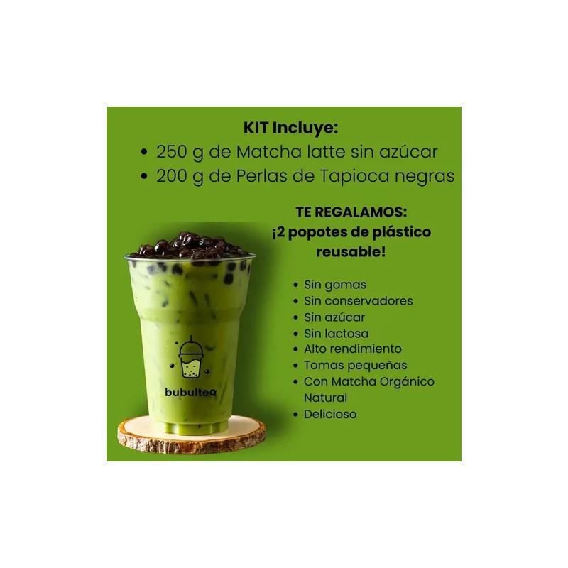 Matcha Para Bubba Tea Y Perlas De Tapioca, Pack De