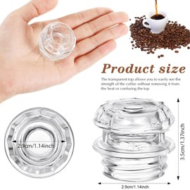 Romooa 2 Pcs Coffee Percolator Glass Top Replacement Transparent Glass Filter Knob Top for Coffee Pot Knob