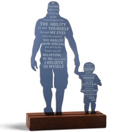 Sentimental Father's Day Gifts from Son - Unique Birthday Gifts for Dad Daddy Best Dad Stepdad. Acrylic Father and Son Silhouette with Heartfelt Message Sign
