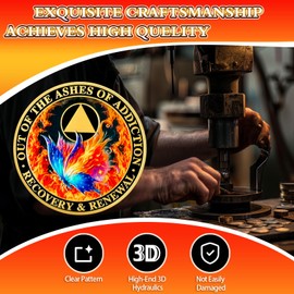 Butterfly in the Fire Sobriety Coin, Recovery & Renewal AA Chip Medallion - Celebrating Sober Milestones Medal, Sobriety Gifts for Women Men, Alcoholics Anonymous Token