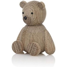 Lucie Kaas Skjode TE01OAS Wooden Teddy Bear 9 cm Oak Wood Figurine, Brown