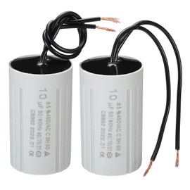 PATIKIL CBB60 10uF Running Capacitor,2pcs AC 450V 2 Wires 50/60Hz Cylinder 60x35mm for Water Pumps,Washing Machines Motor Start
