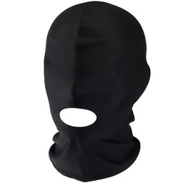 mefeny Full Head Mask, Face Mask, Thin, Breathable, High Elasticity, Summer, UV Protection, Fashionable, 1 Hole, Lightweight, Open Mouth, Unisex, Black, Cosplay