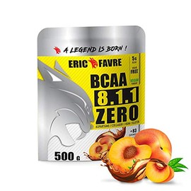 BCAA 8.1.1 Zero Essential Amino Acids Leucine, Valine and Isoleucine Muscle Building Vegan Allies for Effective Training Performance Increase French Laboratory Eric Favre 500 g Peach Tea