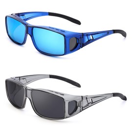 IGnaef Fit Over Glasses Sunglasses for Men Women Polarized Wrap Around Sunglasses to Wear Over Glasses with UV Protection
