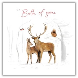 Both of You Christmas Card - Stag and Deer - Artistic Festive Design - Made in the UK - Eco-Friendly