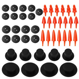 MILISTEN 320 Pieces Christmas DIY Snowman Ornament Set, Including Carrot Nose Buttons, Mini Black Magician Hats, Tiny Black Buttons for Christmas DIY Snowman Crafting, Sewing, Party Supplies