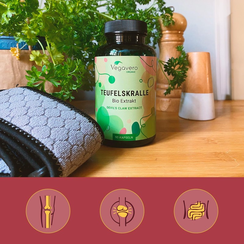 Organic Devil's Claw Capsules Vegavero®, 1,665 mg per daily dose,
