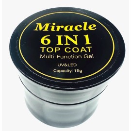 Miracle 6 in 1 Top Coat - No Wipe Multi-Function Gel  15ml.