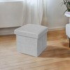Toyosport 2 Pcs Storage Box, Foldable Cotton Linen Organizer Ottoman,
