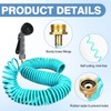 HEYTIMI 50 FT 3/8" Lightweight Coiled Garden Hose EVA Flexible