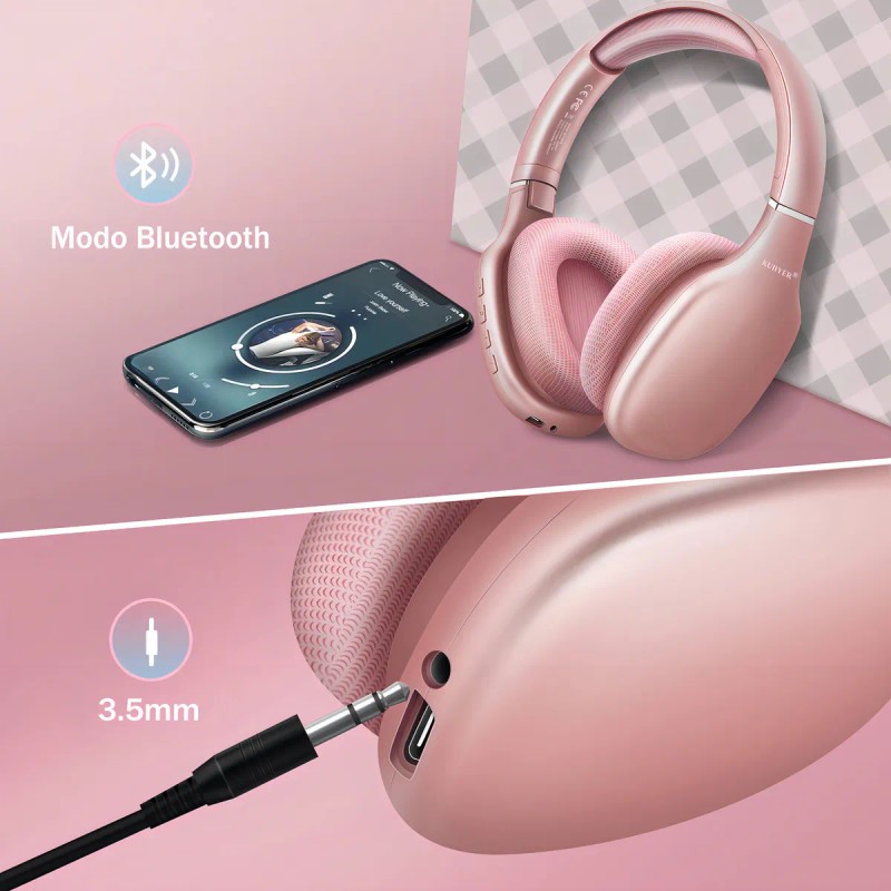 Kuiiyer Audfonos Bluetooth Inalmbricos Diadema Over Ear Headphones Con Micrfono,