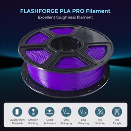 FLASHFORGE 3D Printer Filament, PLA PRO Filament 1.75mm, 1KG Spool (2.2lbs), Dimensional Accuracy +/- 0.02mm for FDM 3D Printers, Better Tenacity & No Knotting (Purple)